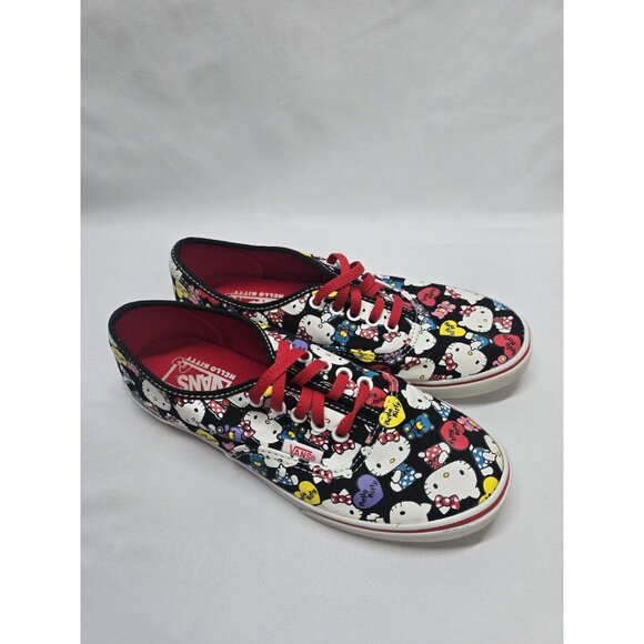 VANS Shoes - 2012 VANS AUTHENTIC LO PRO HELLO KITTY BLACK WHITE RED Womens 6/ Mens 4.5 US